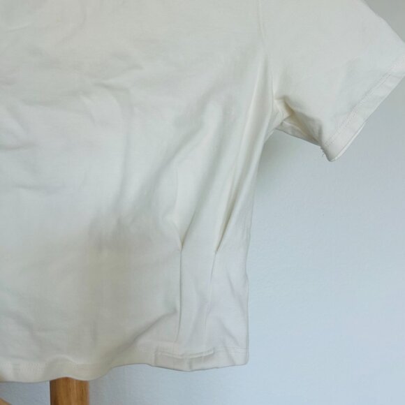 Lulus White Cropped Short Sleeve Tee - Picture 3 of 5